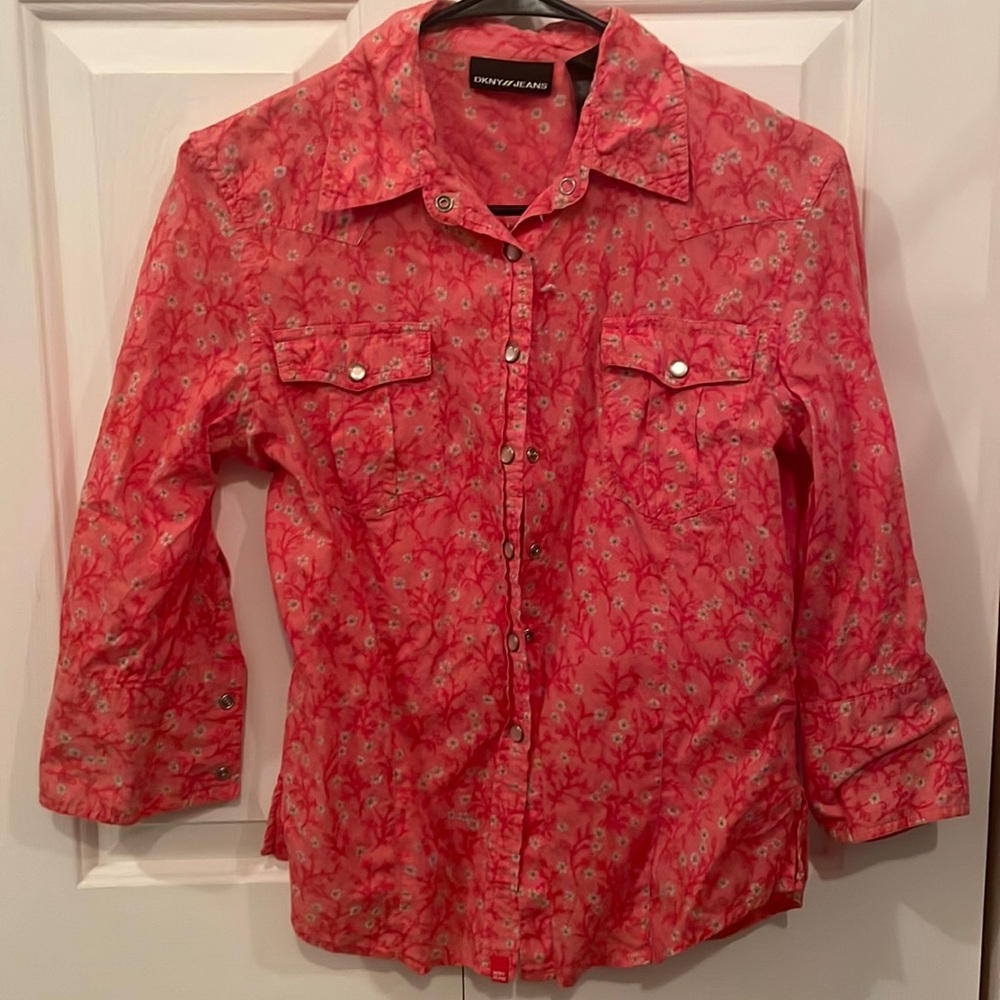 DKNY Pearl Snap button down